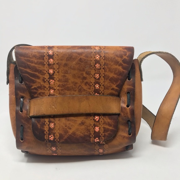 Vintage Handbags - Vintage Boho 60’s 70’s Leather Purse-Hard to Find